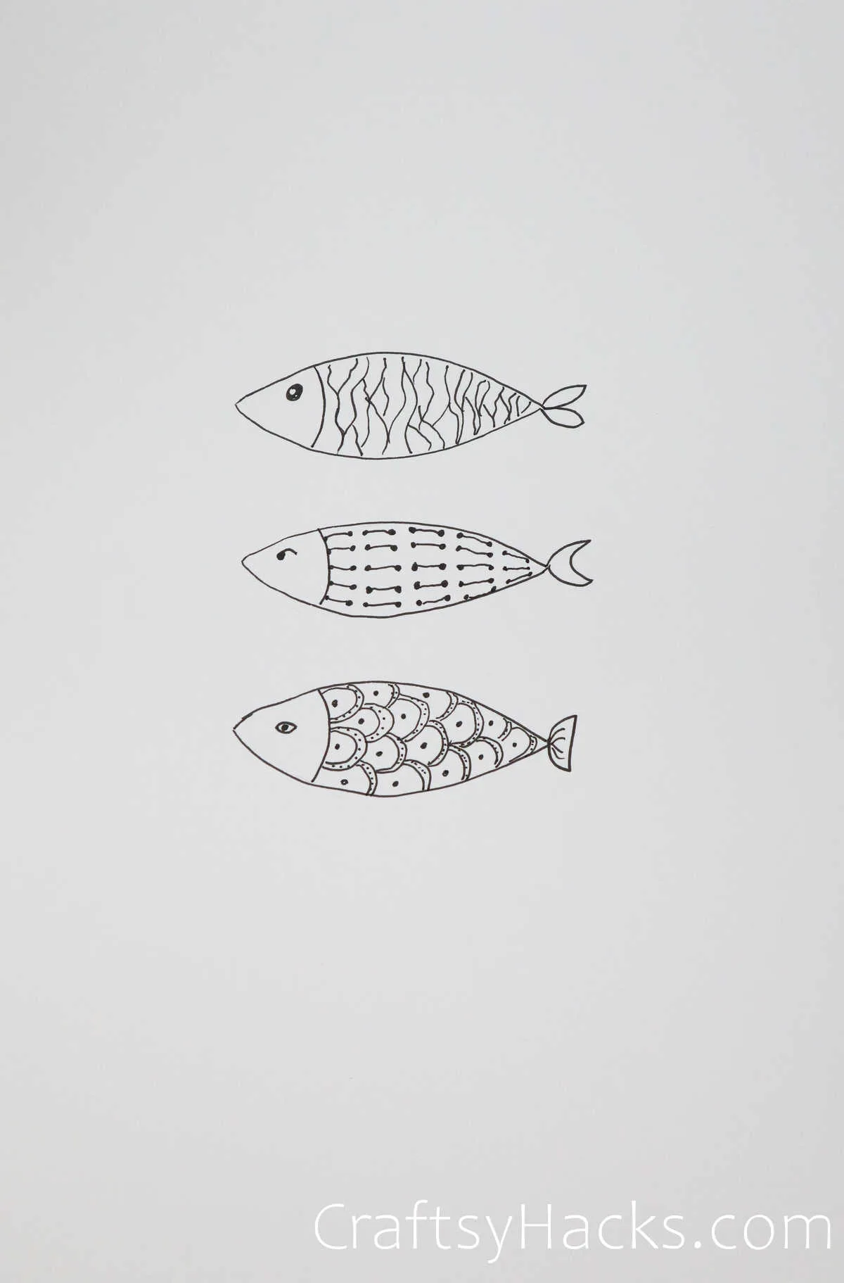 trio of fish drawing