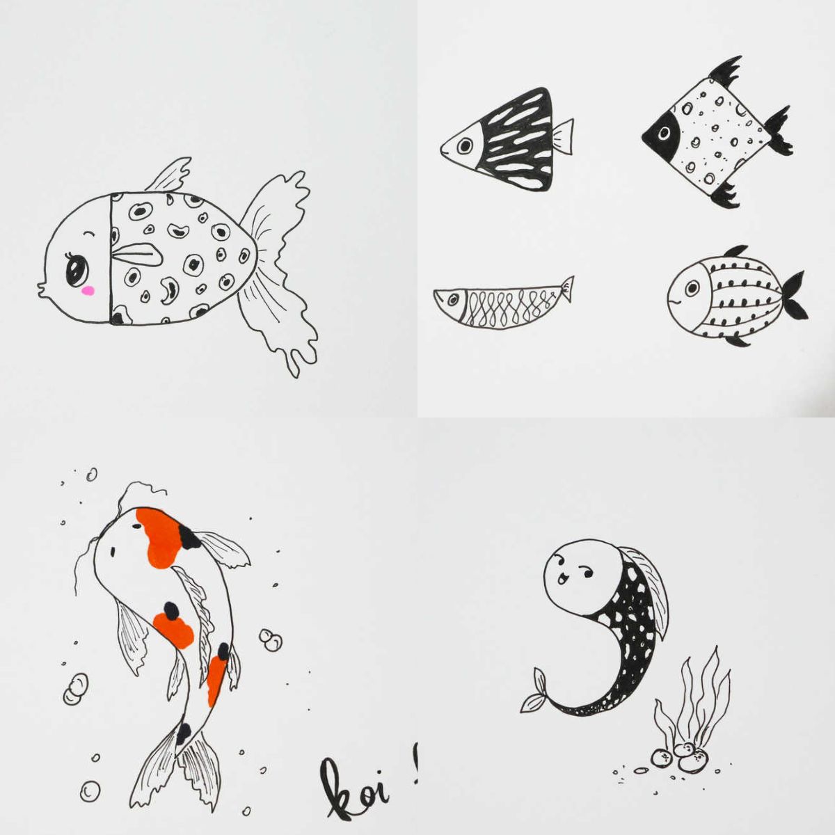 21 Fish Drawings