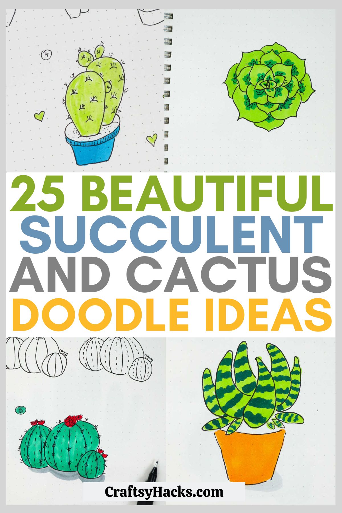 cactus and succulent doodle ideas