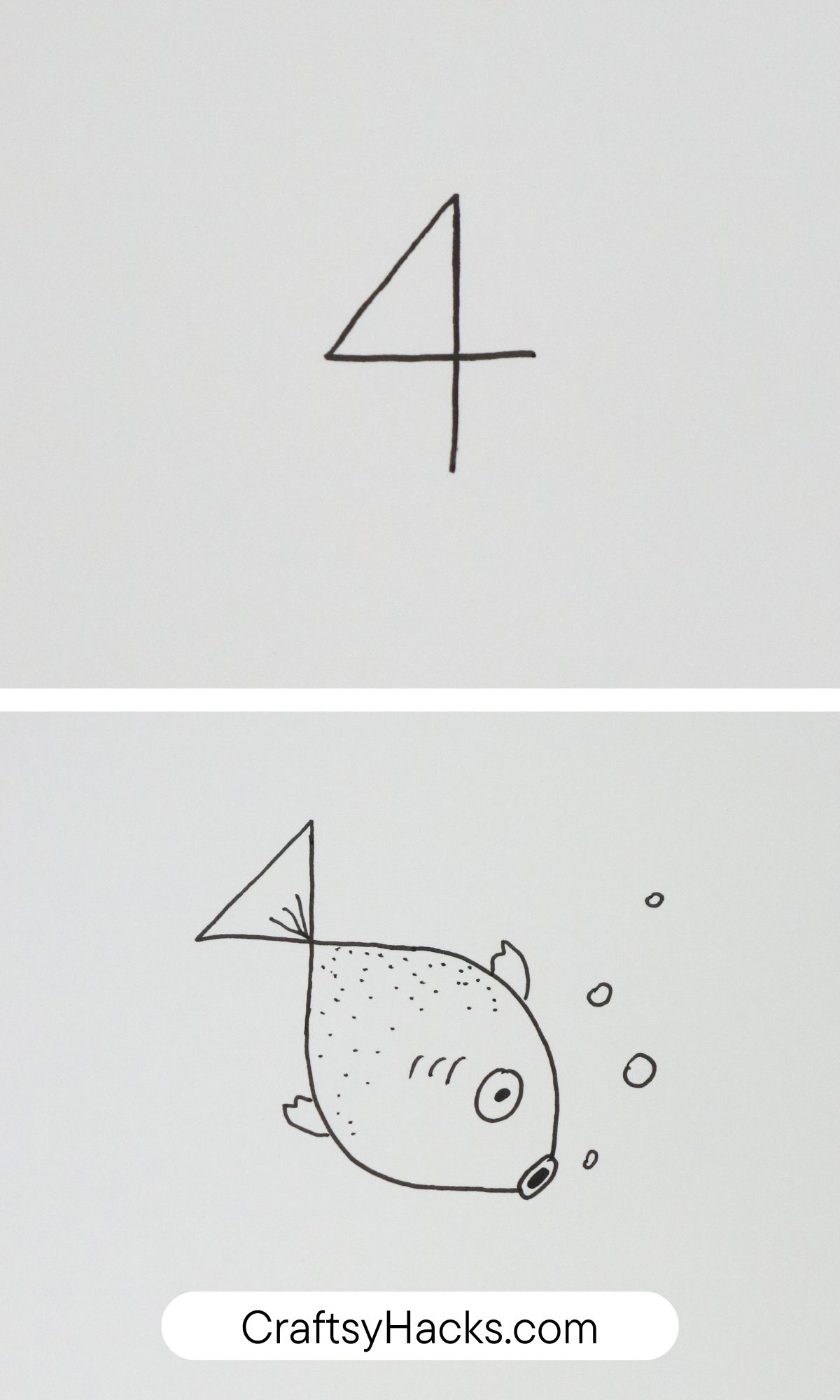 4 is for goldfish drawing
