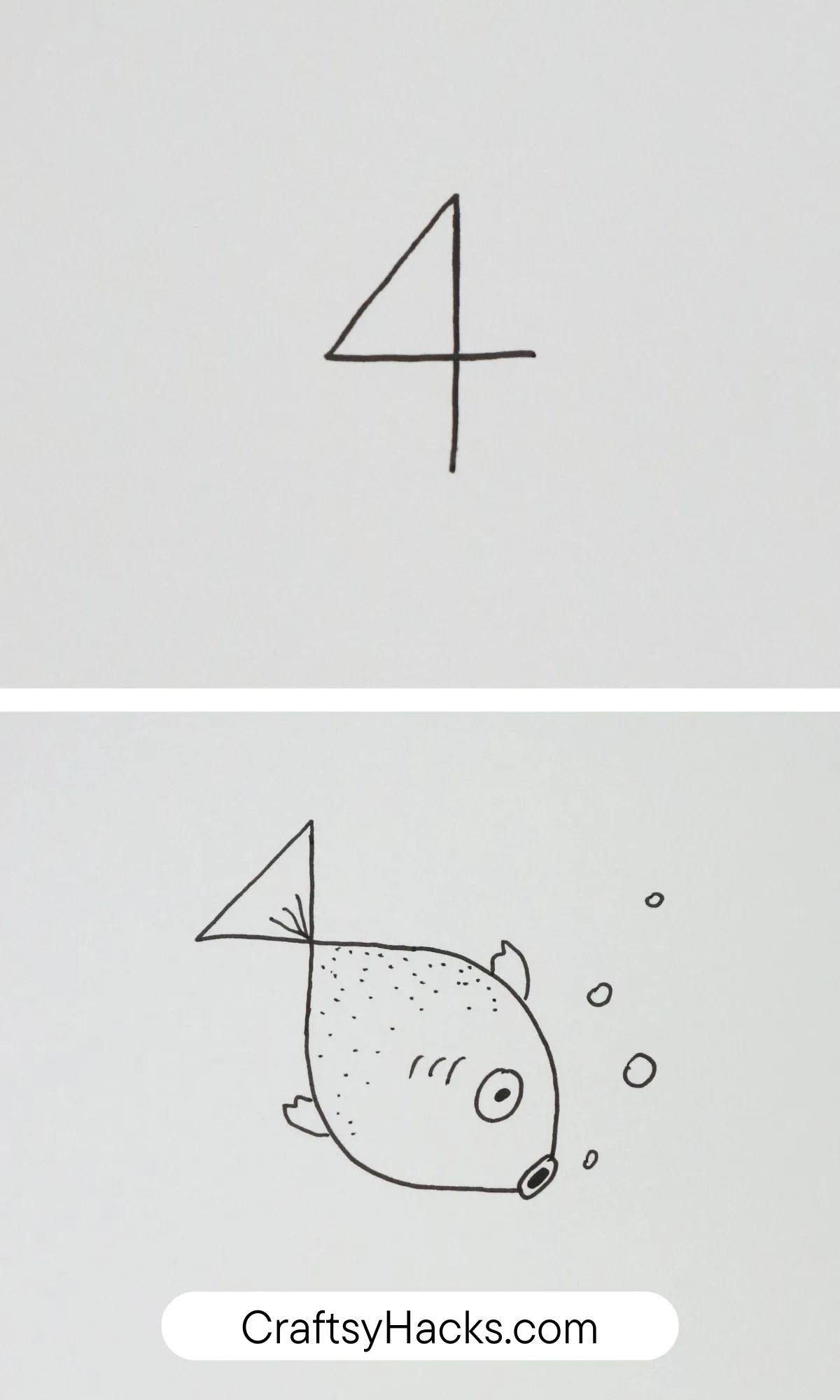 4 is for goldfish drawing