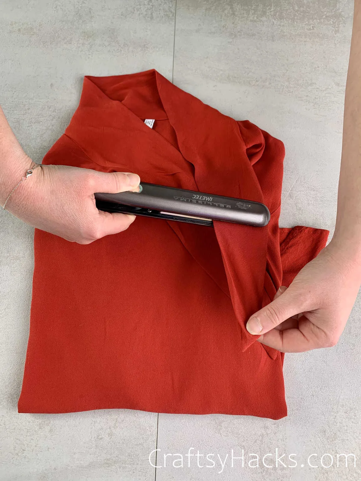 iron shirt collars with hair straightener