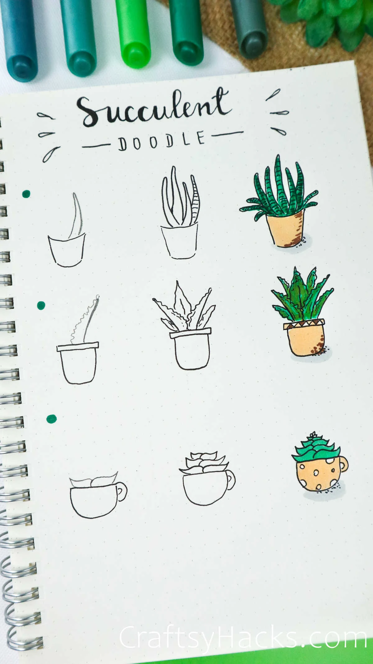 25 Succulent and Cactus Doodle Ideas for Bullet Journals - Craftsy Hacks