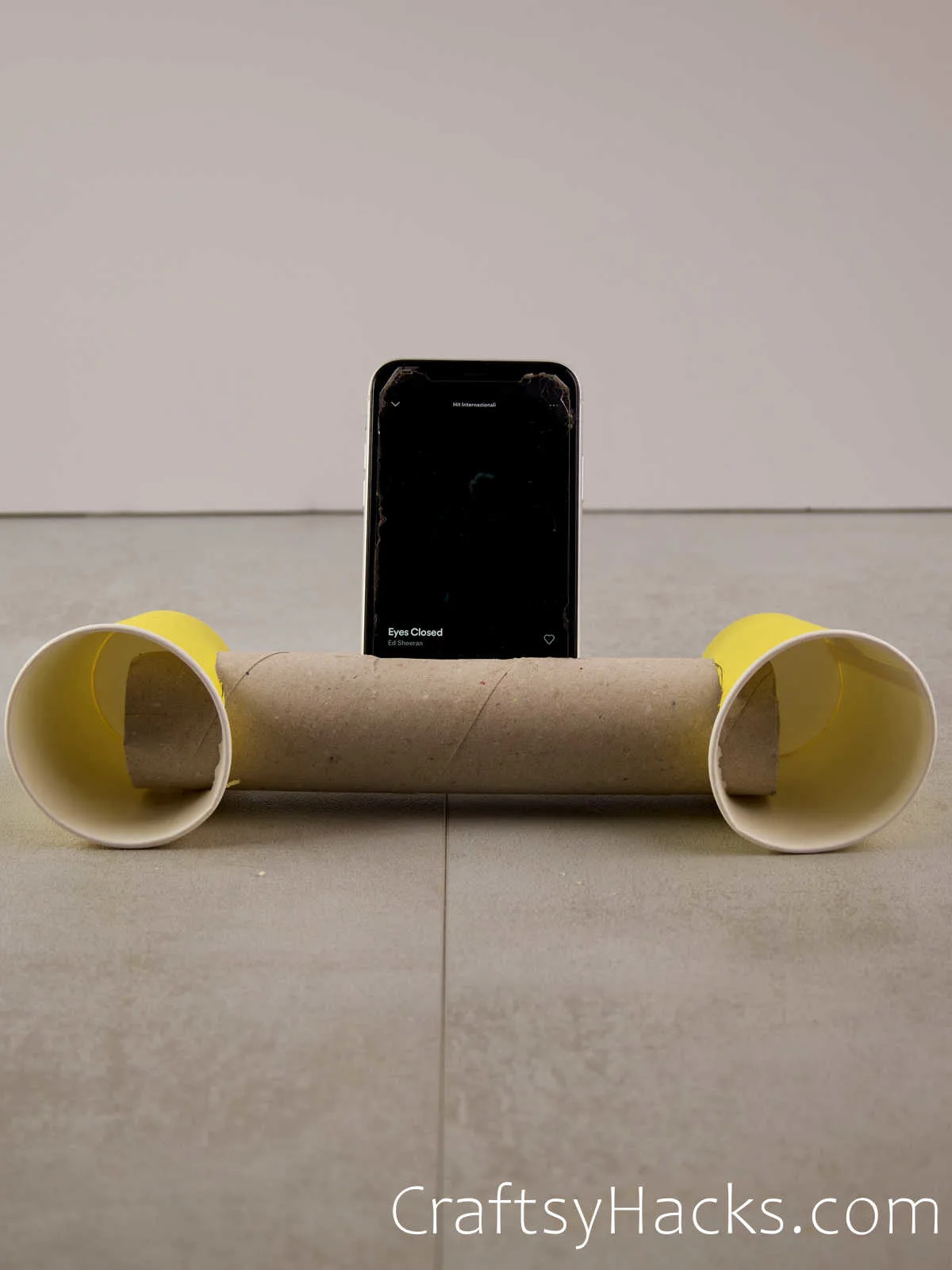 toilet paper roll speaker and phone stand