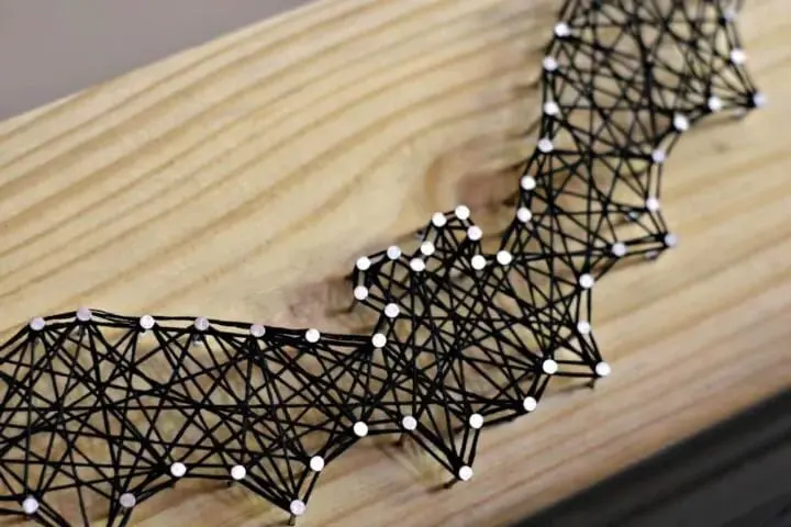 Halloween bat string art