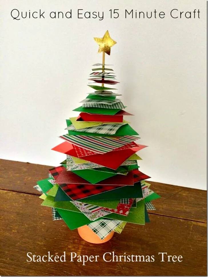 stacked paper Christmas tree