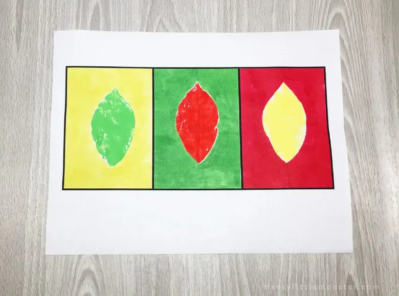 leaf printing pop art