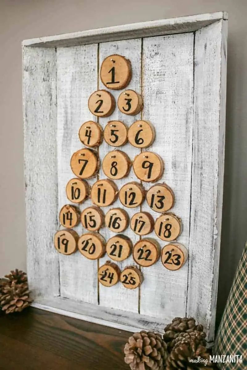 rustic wooden advent calendar