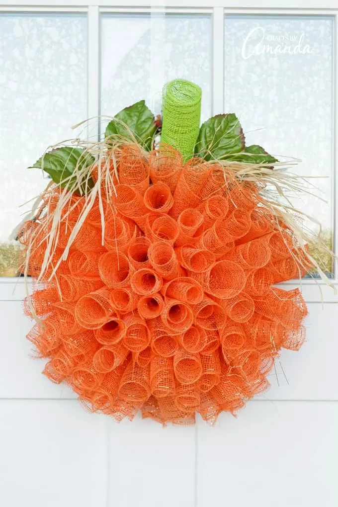 deco mesh pumpkin wreath