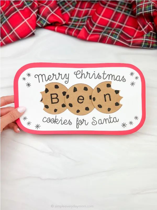 Santa's cookie name plate
