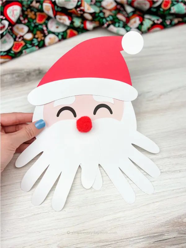 simple santa handprint