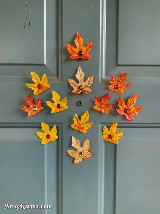 front door fall leaves