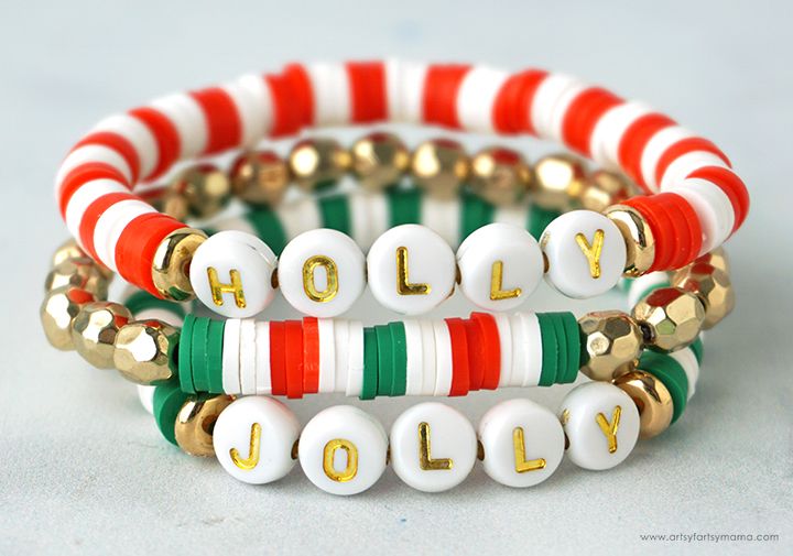 Christmas heishi bracelets
