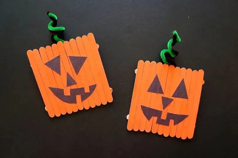 Halloween popsicle stick pumpkin