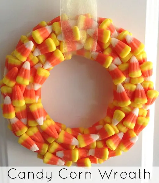 DIY candy corn wreath