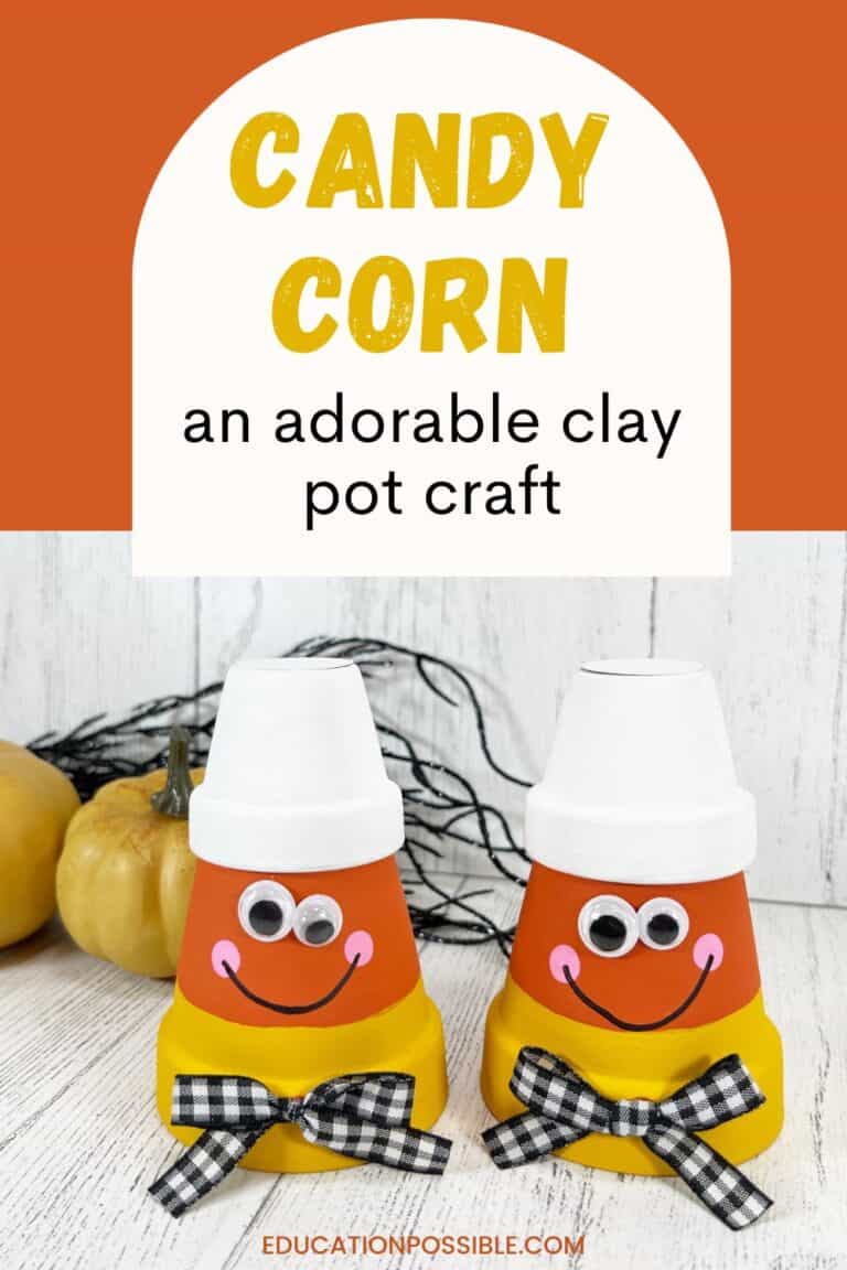candy corn clay pot