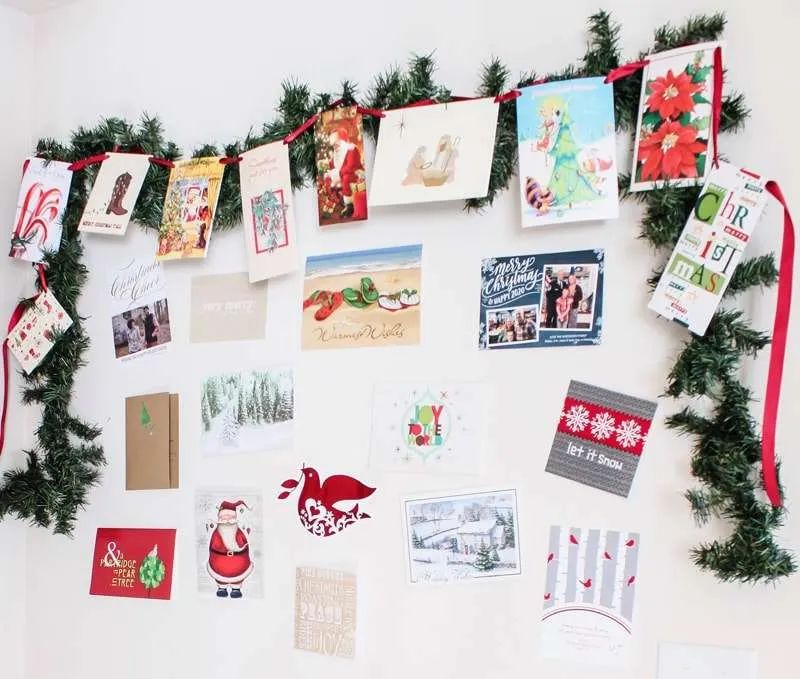 Christmas card garland