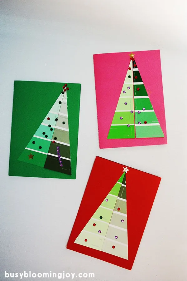paint sample Christmas cards