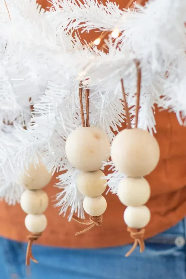 simple wooden bauble ornaments