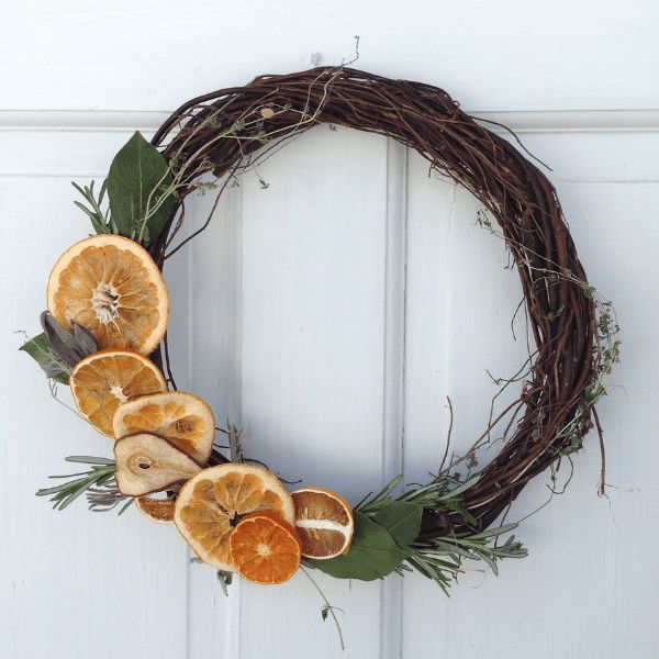 dried fruit and herb wreath