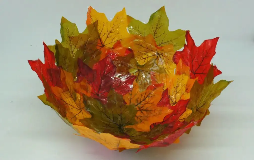 DIY fall leaf basket bowl