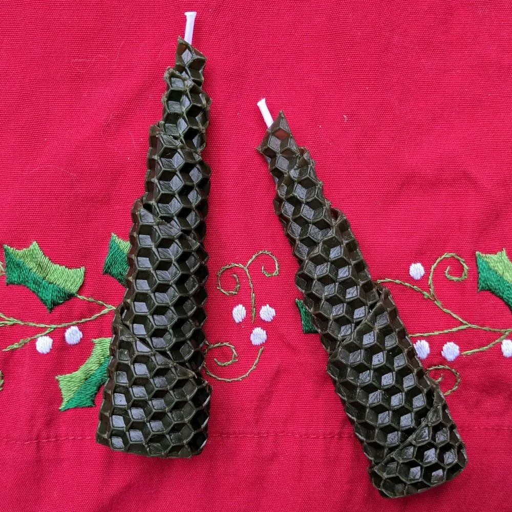 Christmas tree beeswax candles