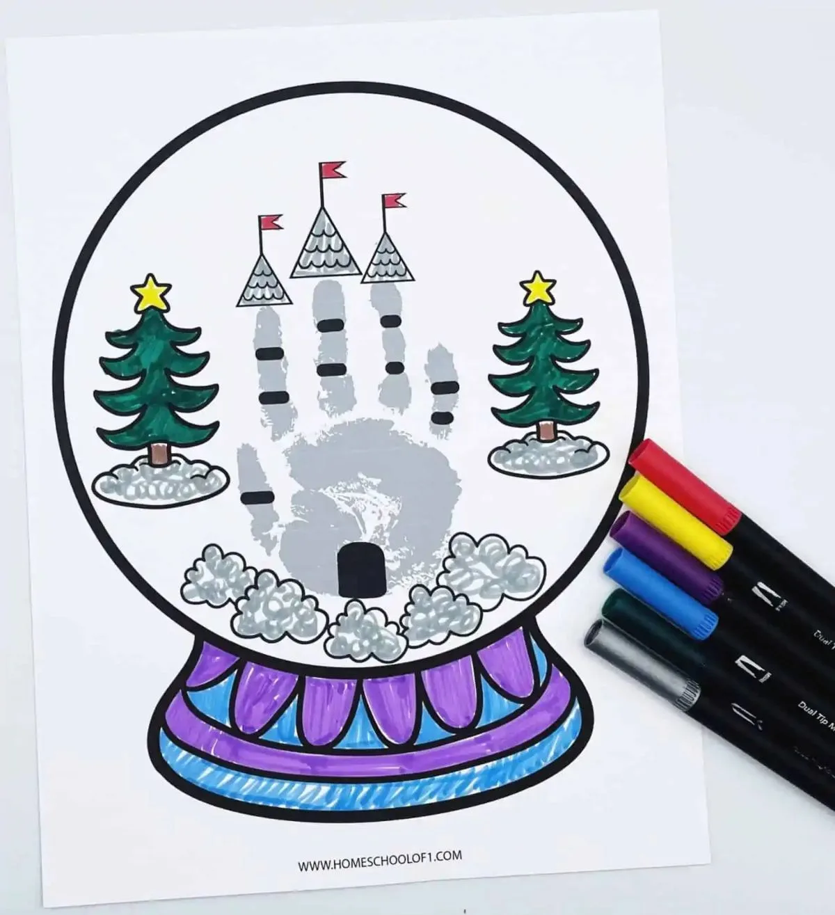 Handprint snow globe