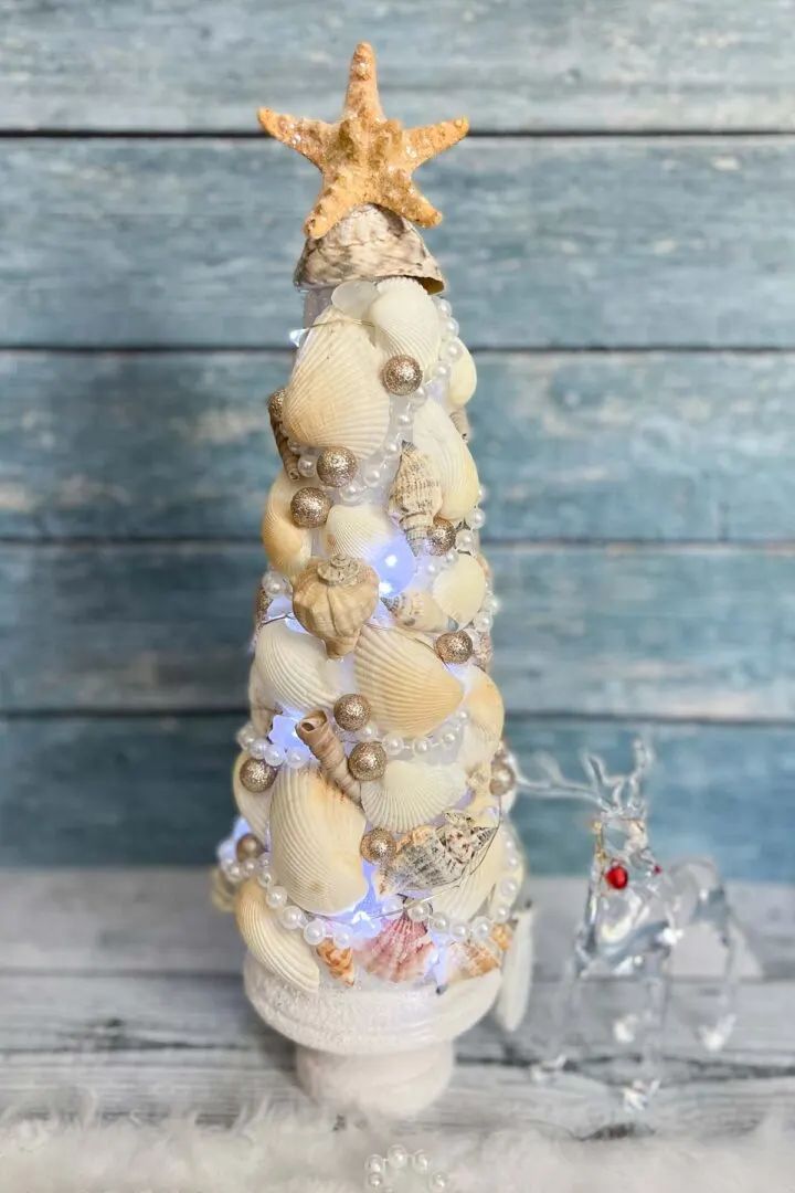 table top seashell christmas tree