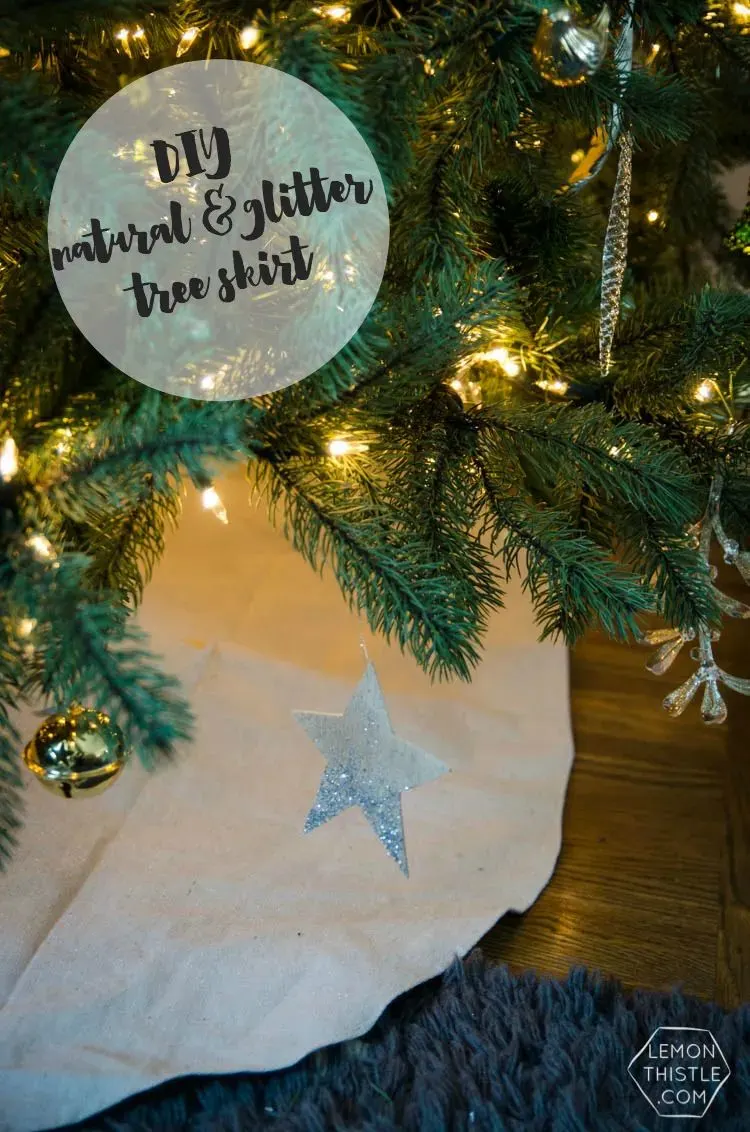 natural glittered tree skirt