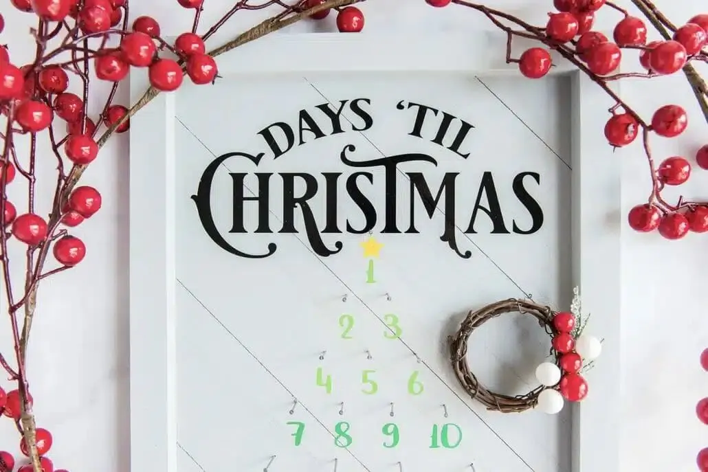 christmas countdown sign