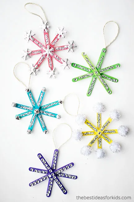 popsicle stick snowflake ornaments