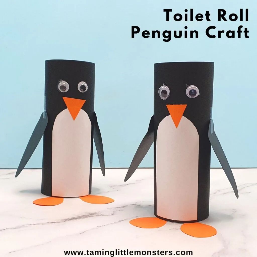 toilet paper roll penguin