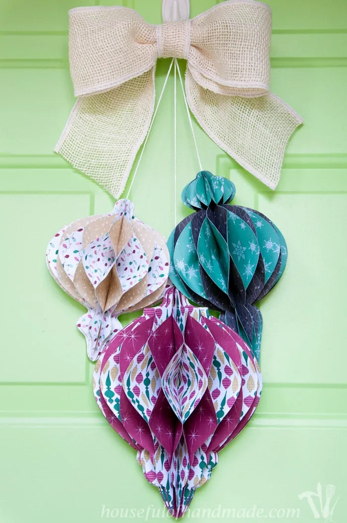 giant paper ornament Christmas wreath