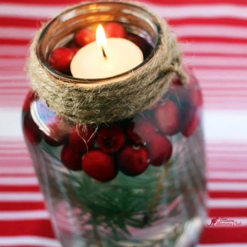 mason jar Christmas candle