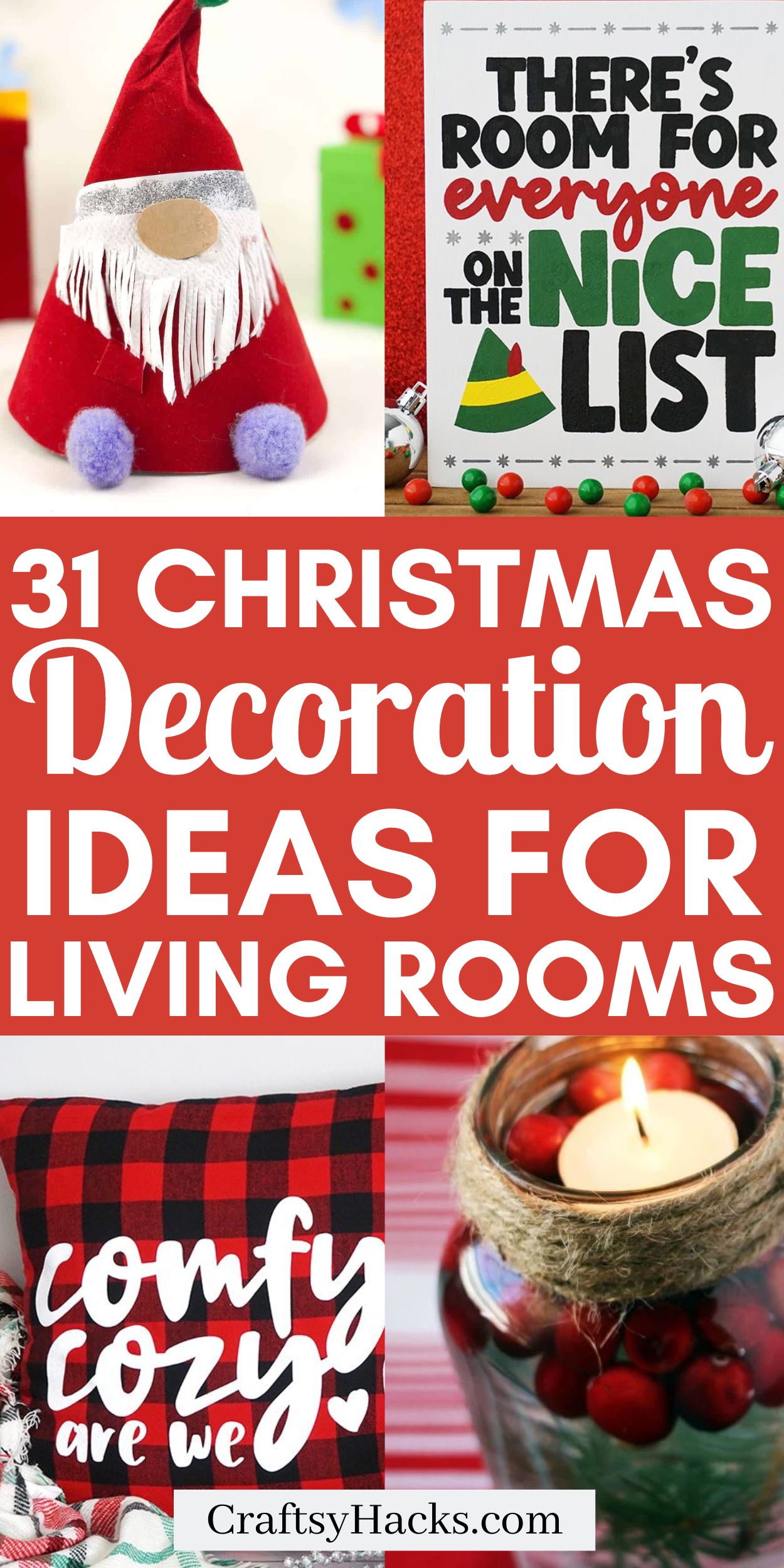 31 DIY Christmas Decor Ideas for Living Room - Craftsy Hacks