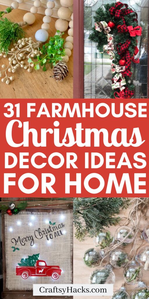 31 Farmhouse Christmas Decor Ideas - Craftsy Hacks