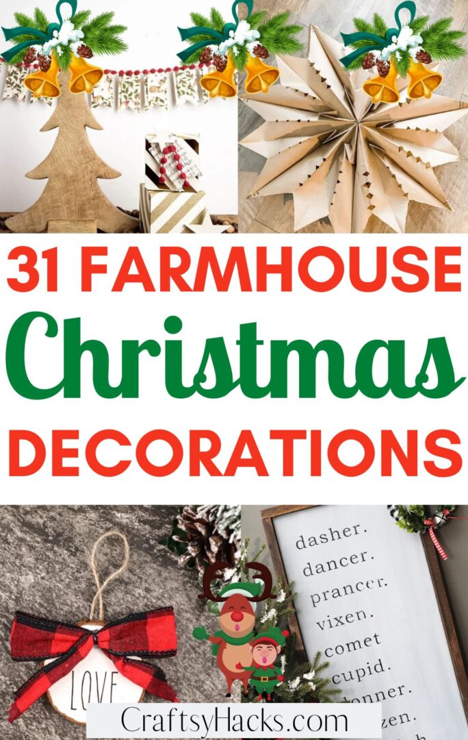 31 Farmhouse Christmas Decor Ideas - Craftsy Hacks