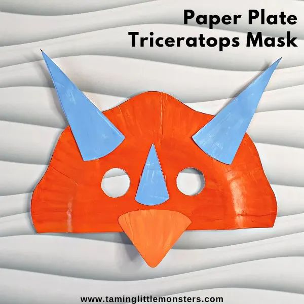 paper plate triceratops mask