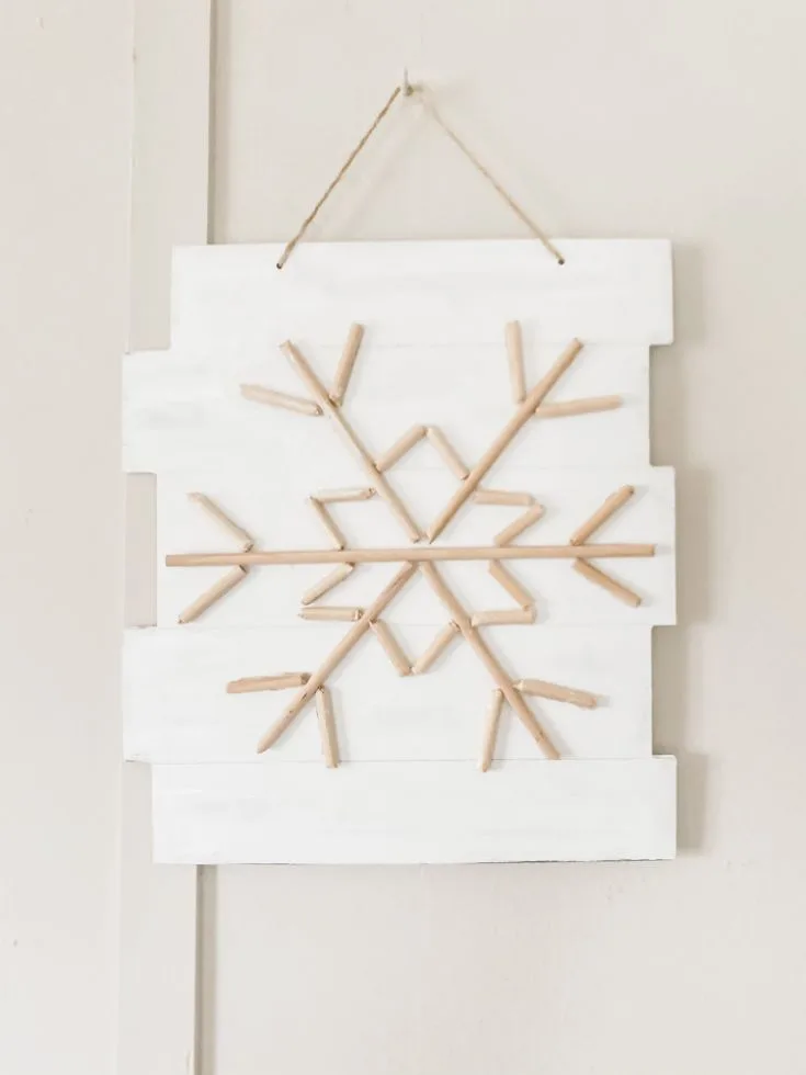 wood snowflake sign