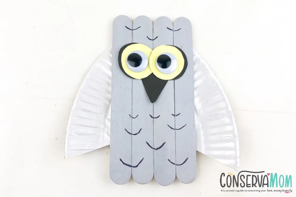 popsicle stick winter owl