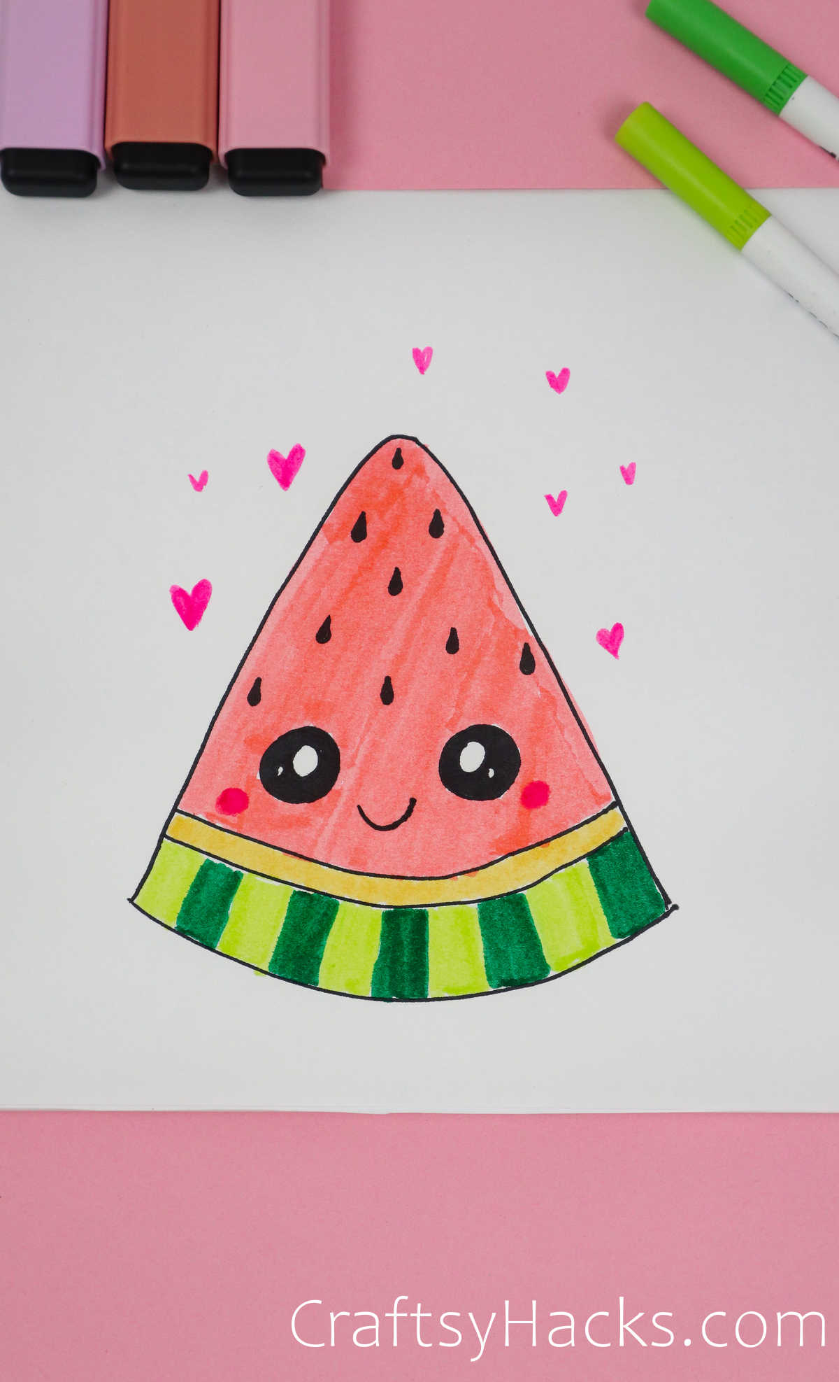 a picture of drawn watermelon slice
