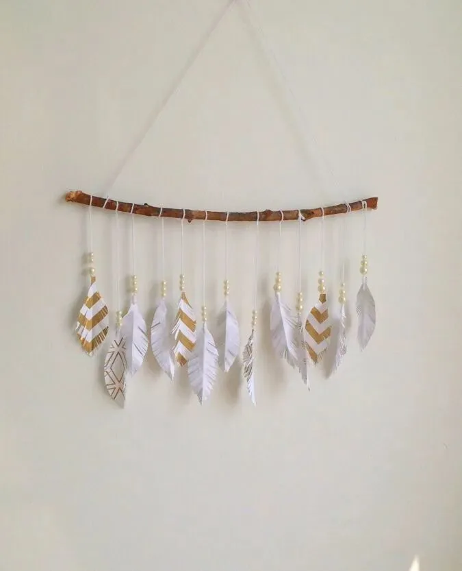 paper feather wall hanger