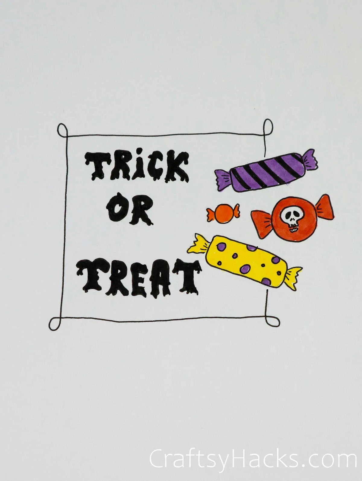 trick or treat display drawing