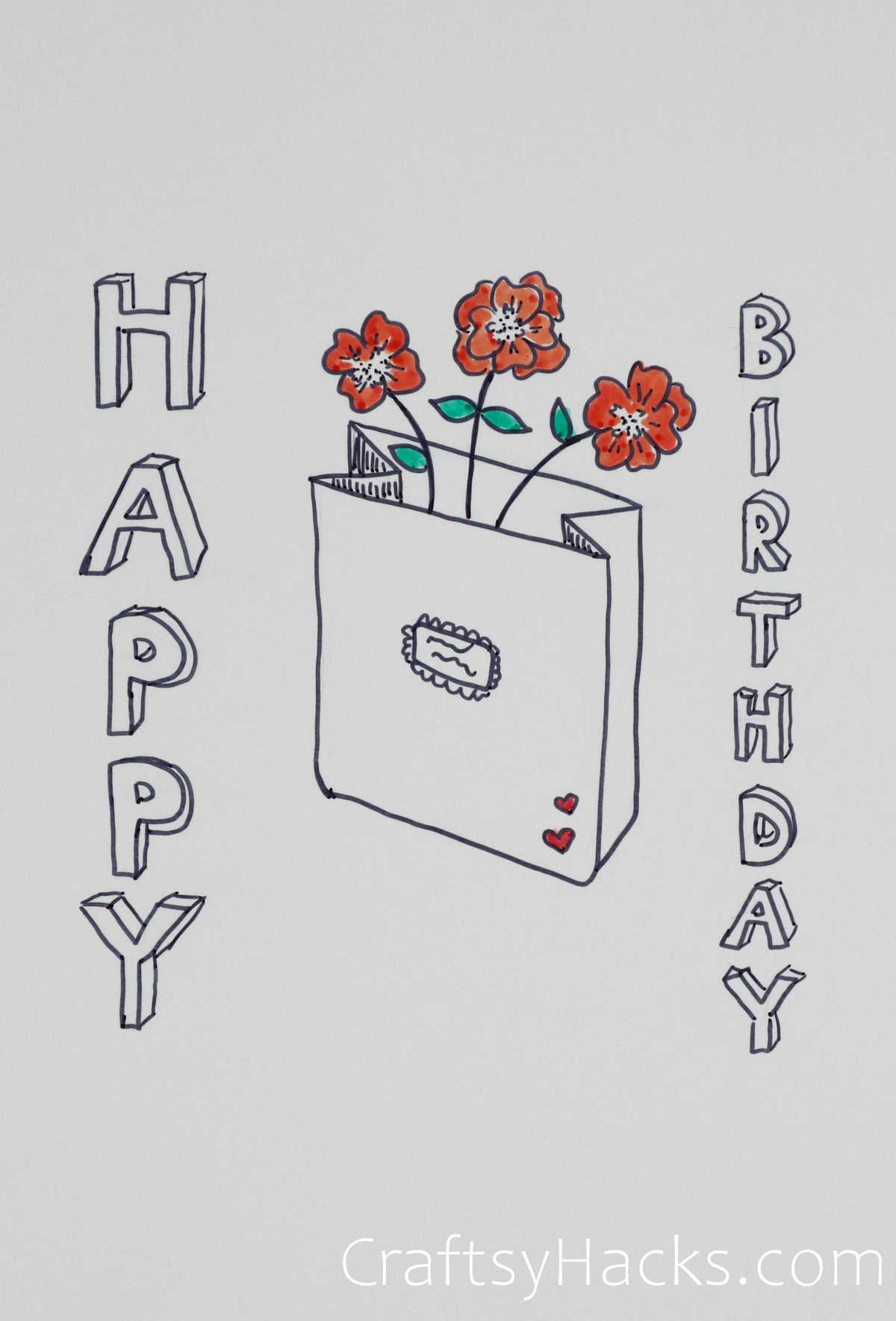 flower happy birthday doodle