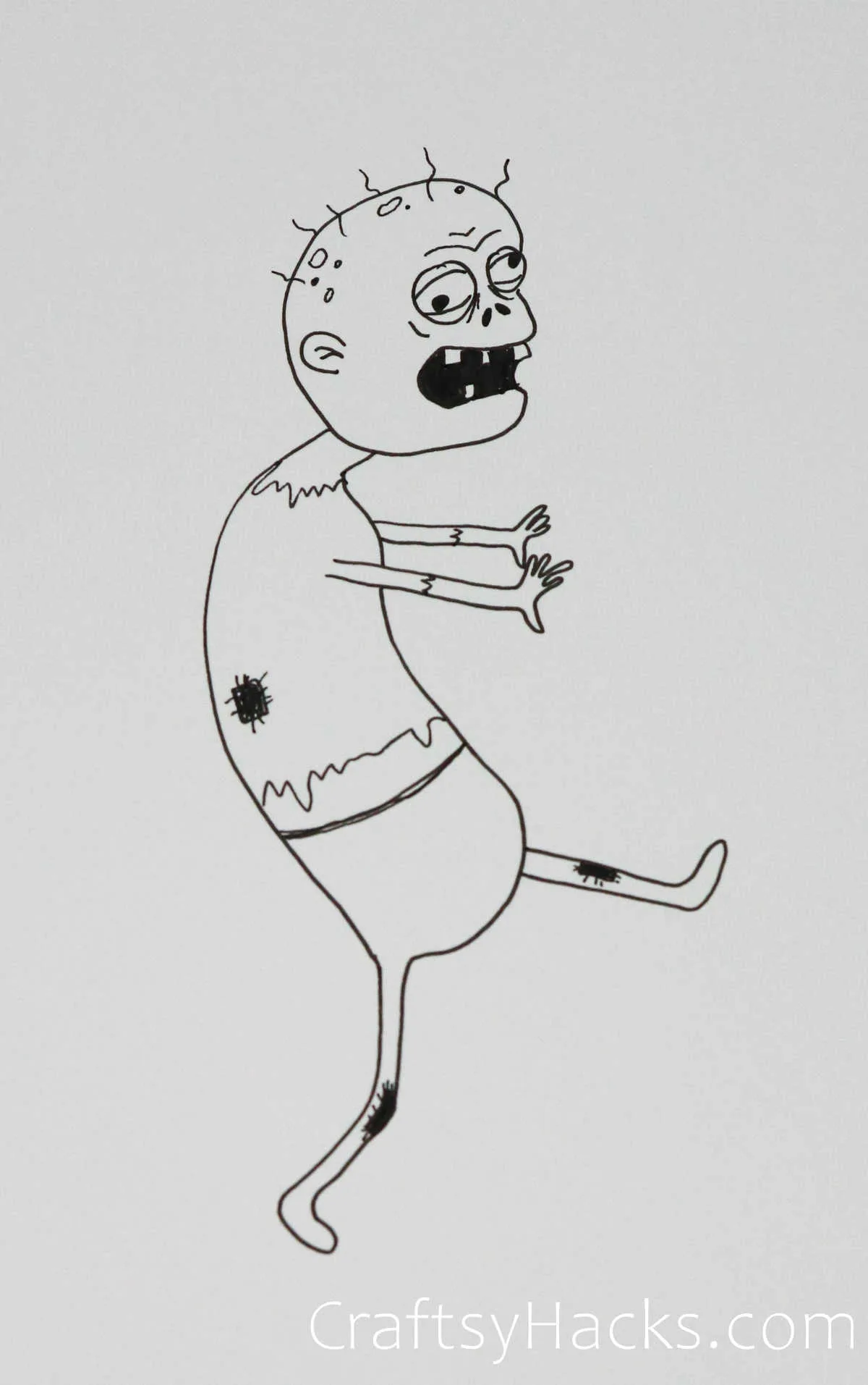 zombie on the move drawing