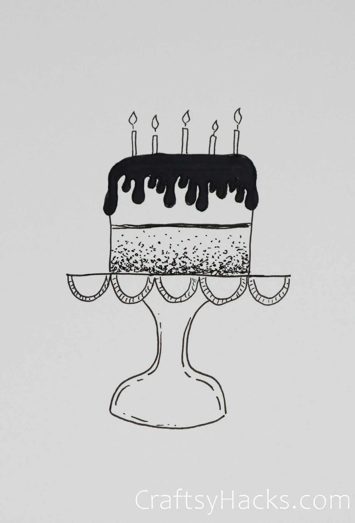 make a wish cake happy birthday doodle