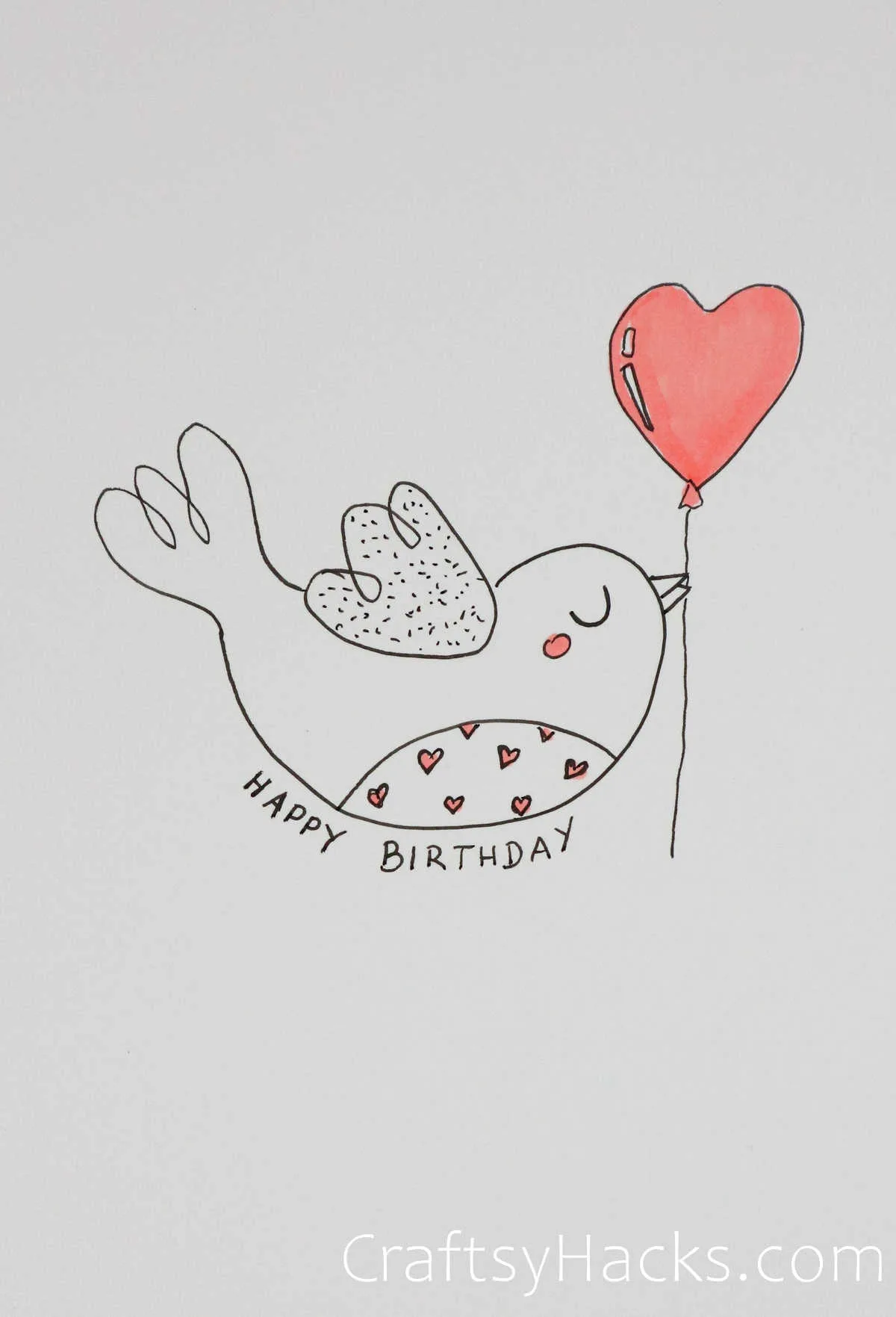 bird delivery happy birthday doodle