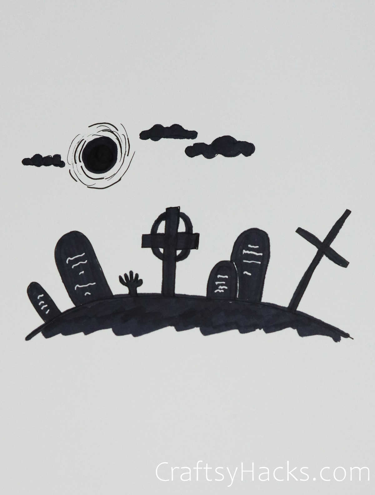 midnight graveyard drawing