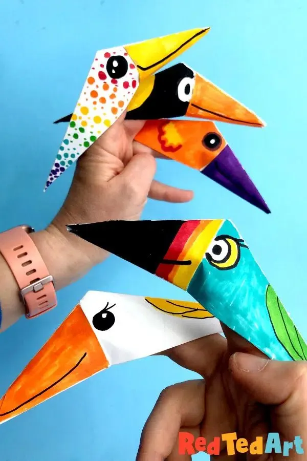 bird finger puppet origami