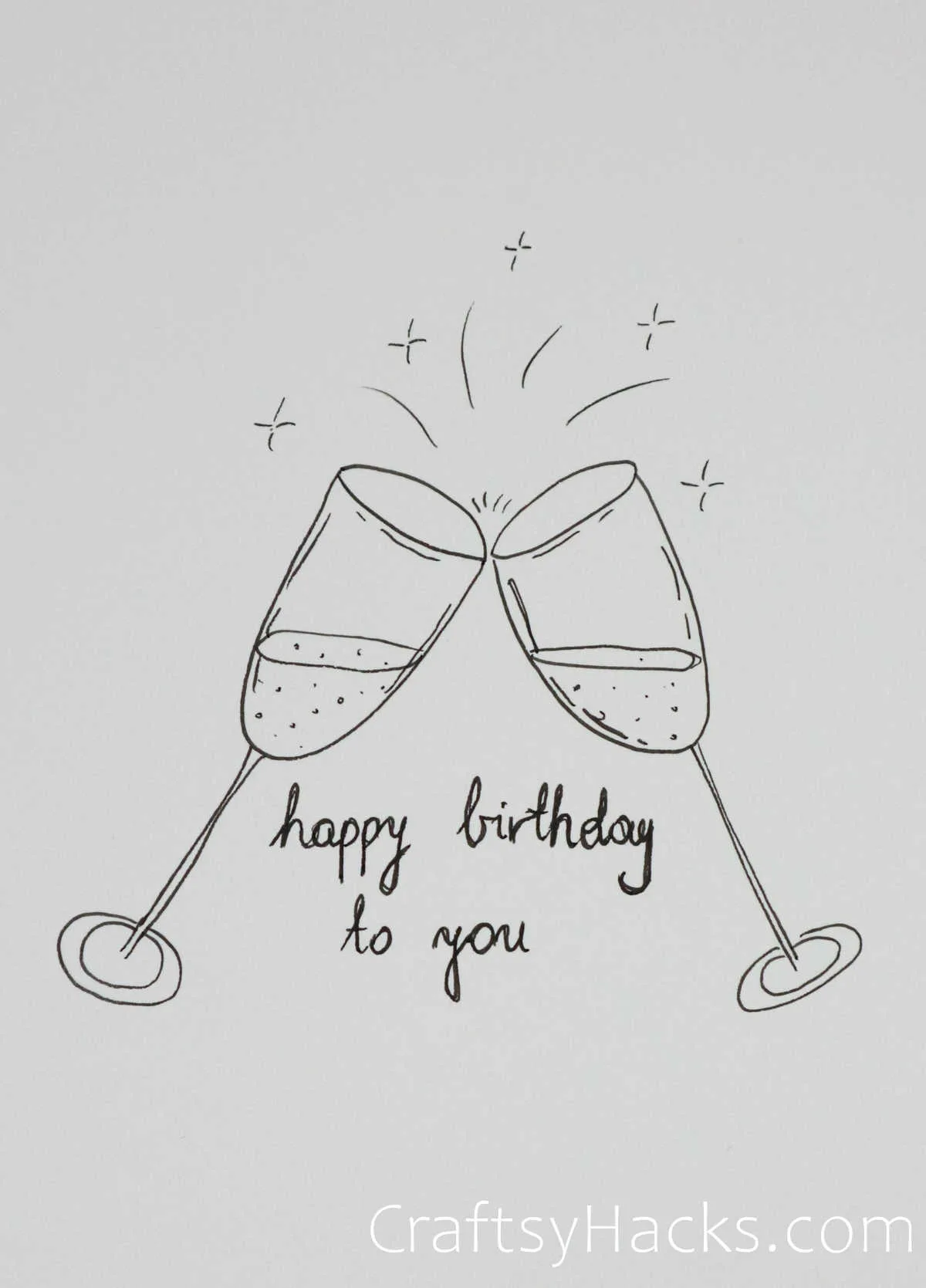 cheers happy birthday doodle